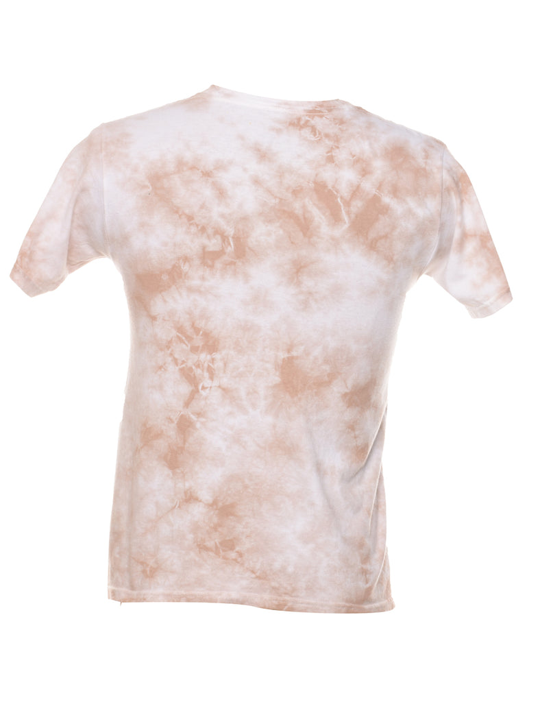 Light Brown AC/DC Tie Dye Band T-shirt - S
