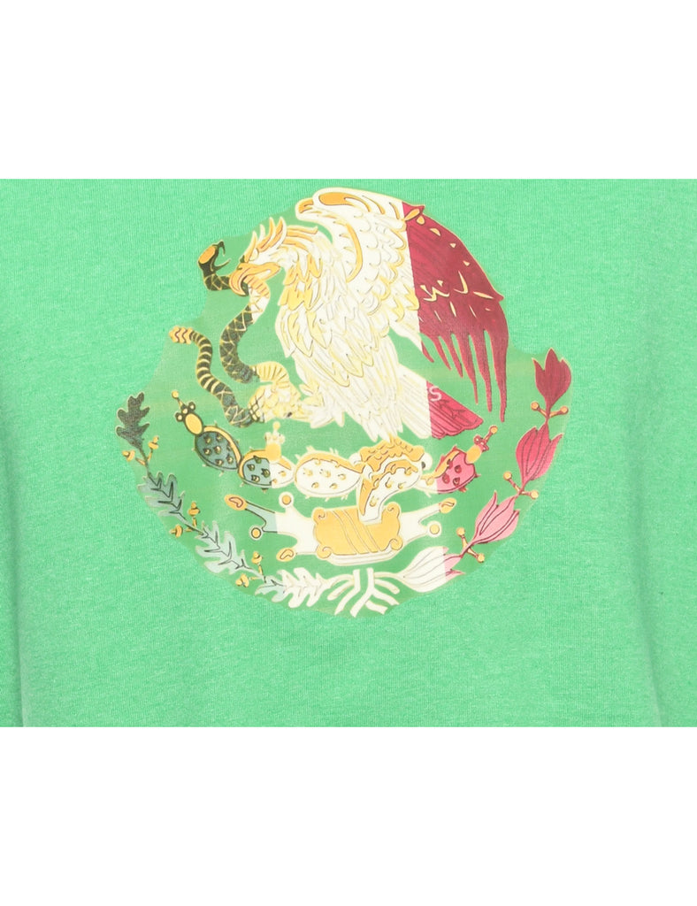 Light Green Printed T-shirt - L