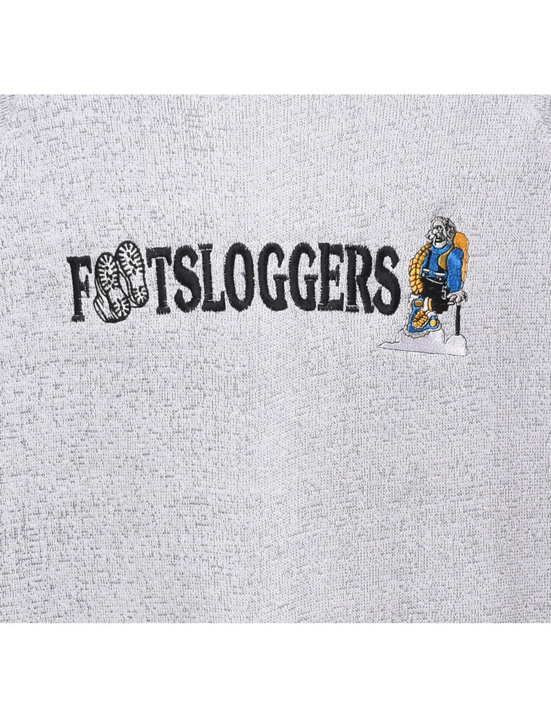 Light Grey Footsloggers Embroidered Sweatshirt - XL