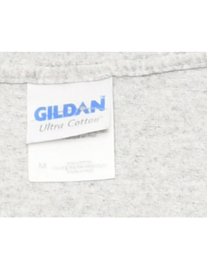 Light Grey North Football Gildan Printed T-shirt - M