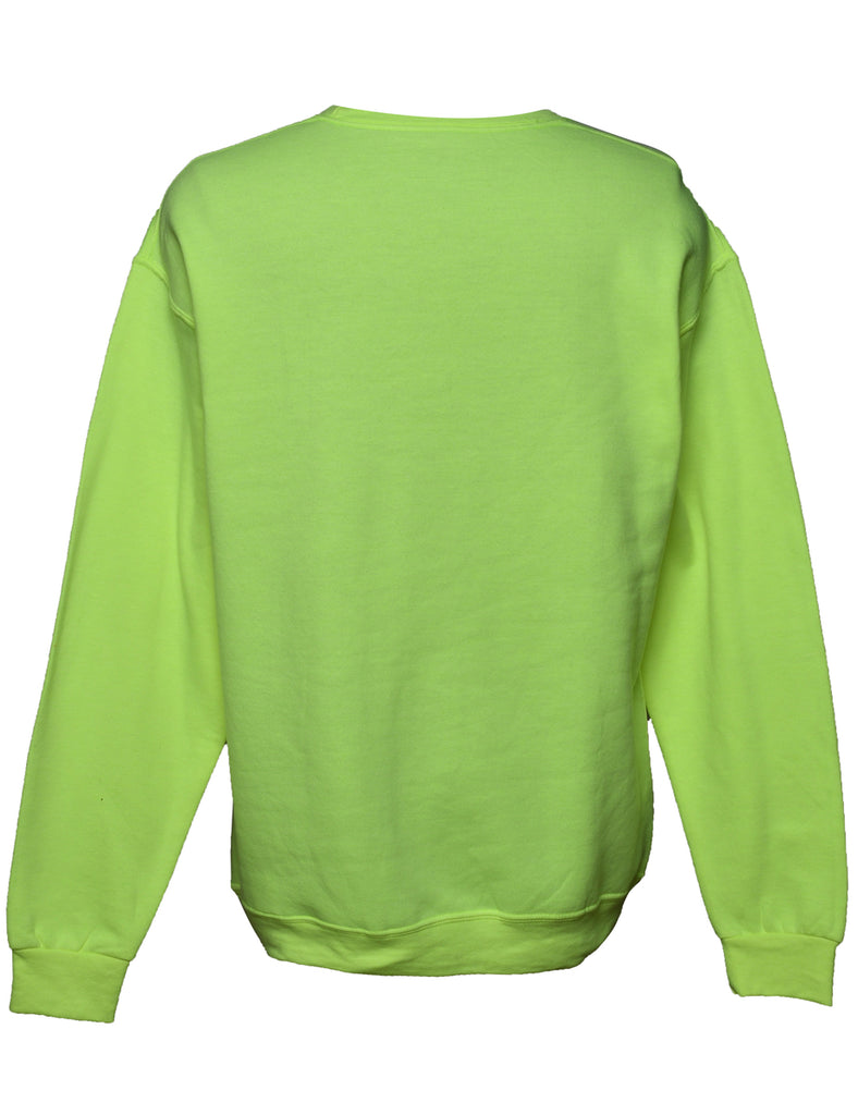 Lime Green Plain Sweatshirt - L