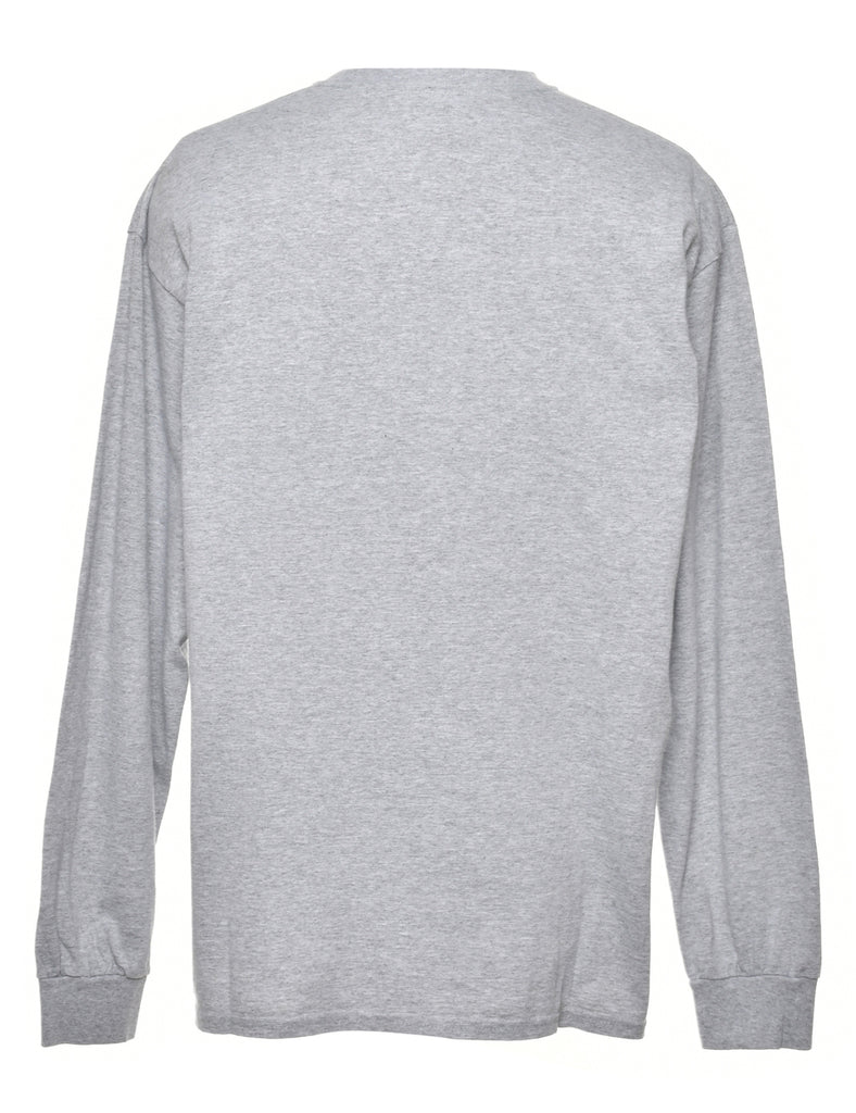 Long Sleeve Plain T-shirt - L
