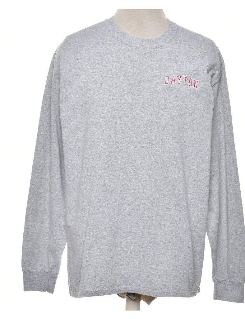 Long Sleeve Plain T-shirt - L