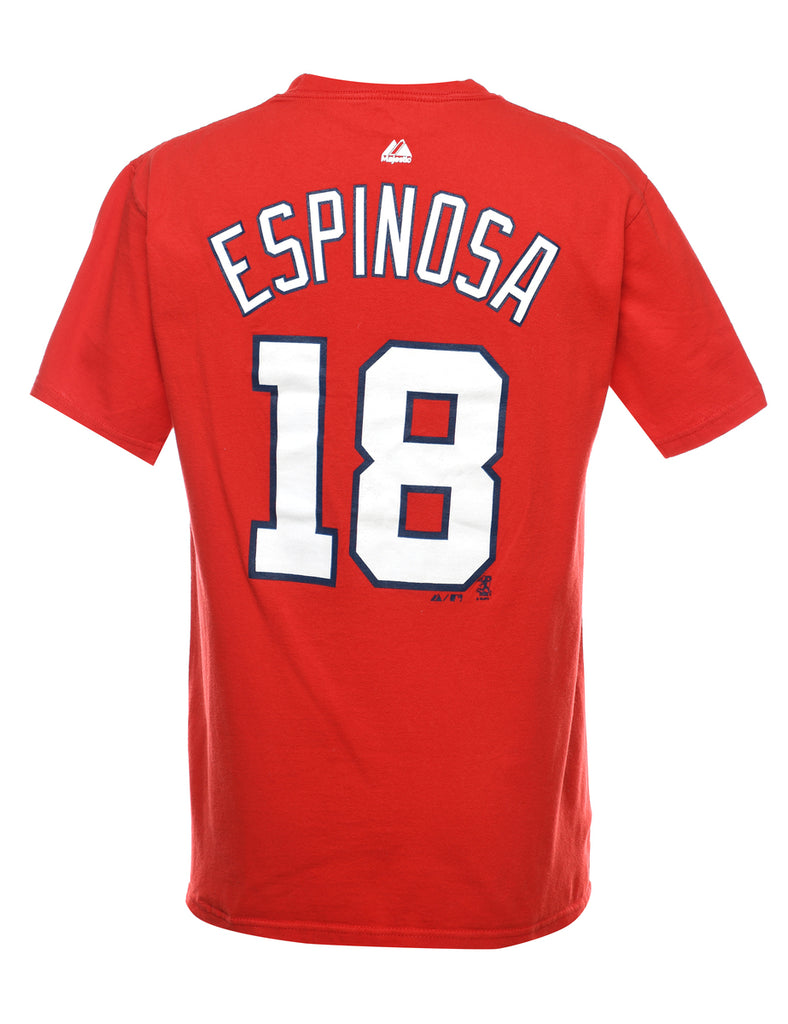 Majestic Espinosa 18 Printed Red & White T-shirt - S