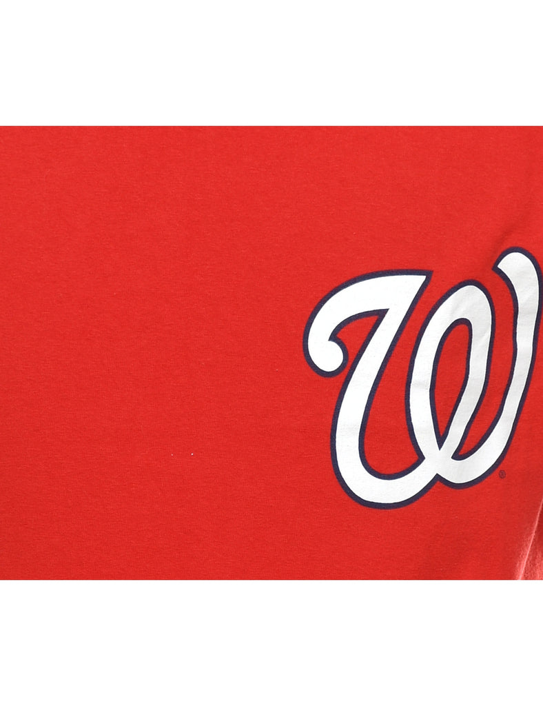 Majestic Espinosa 18 Printed Red & White T-shirt - S