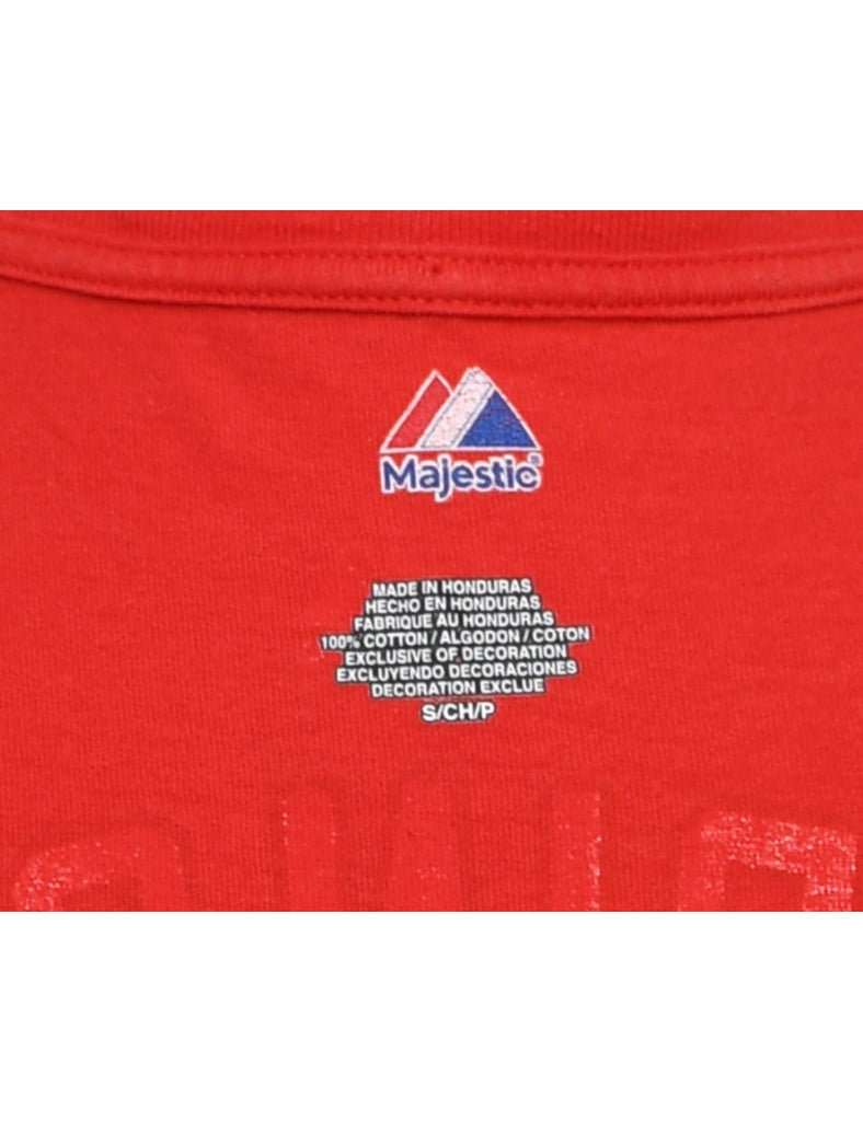 Majestic Espinosa 18 Printed Red & White T-shirt - S