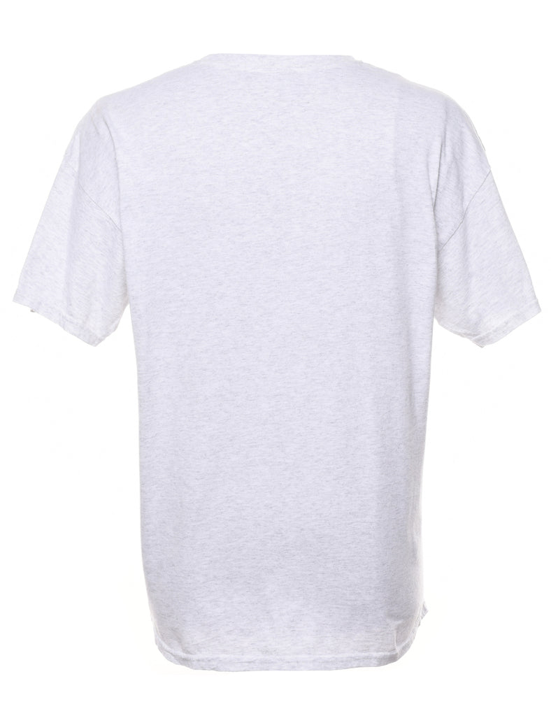 Marl Grey Novelty Design Printed T-shirt - XL