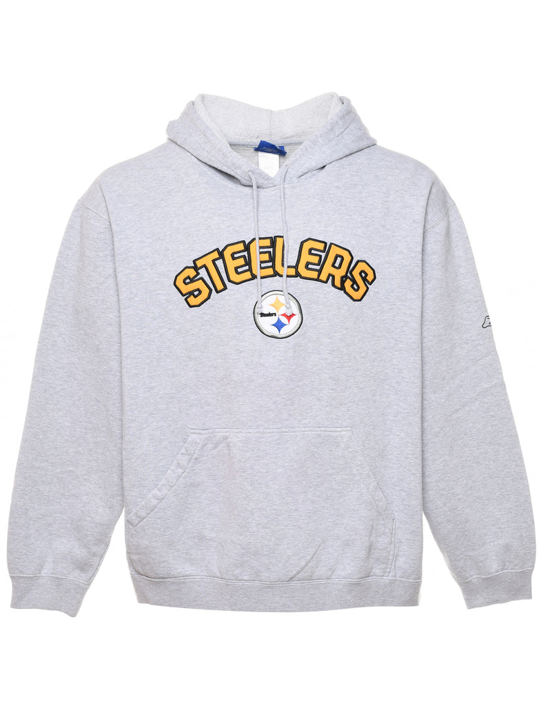 Marl Grey Pittsburgh Steelers Hooded Sports Sweatshirt - L