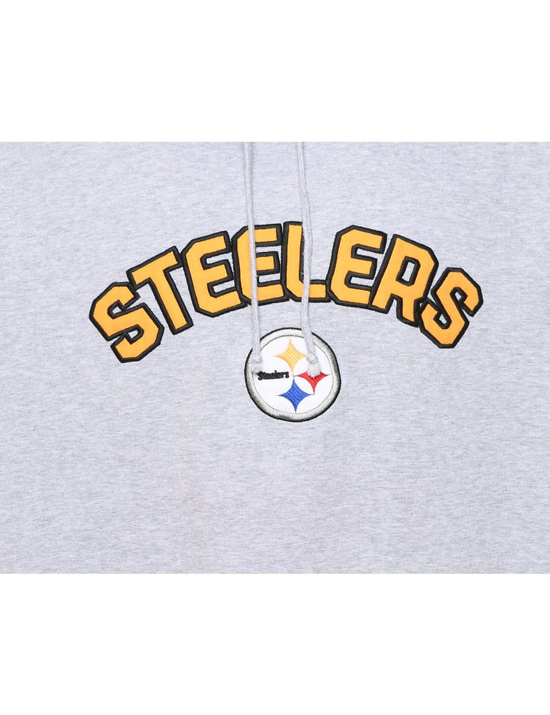 Marl Grey Pittsburgh Steelers Hooded Sports Sweatshirt - L