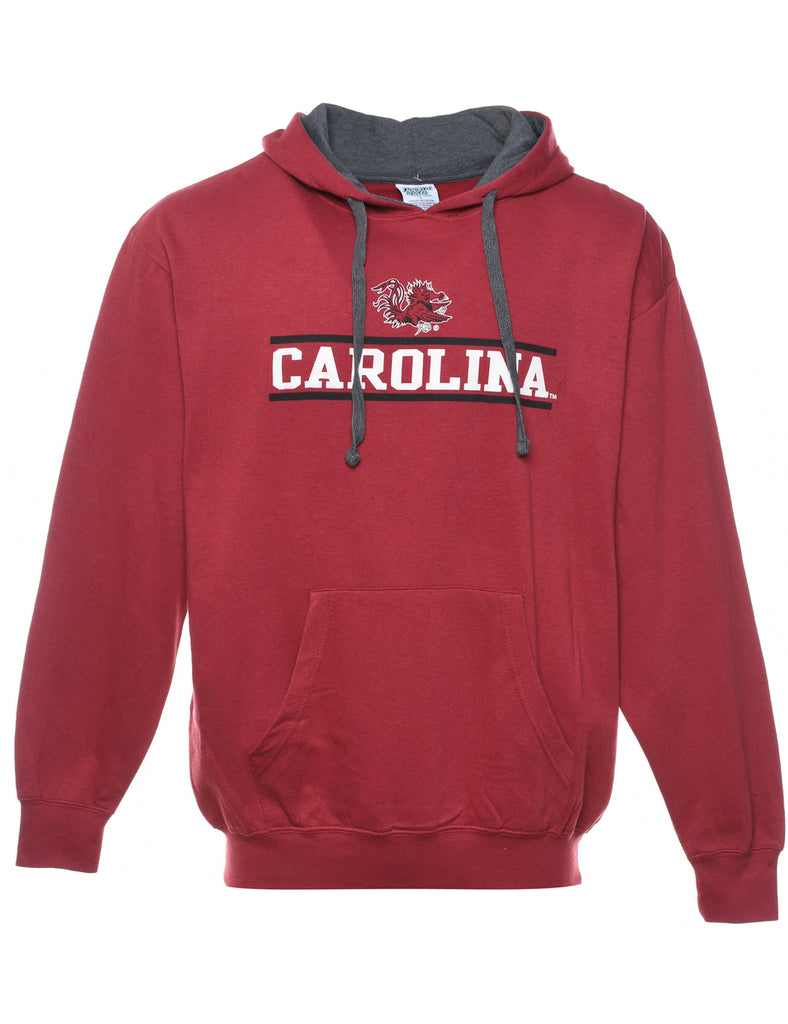 Maroon Carolina Printed Hoodie - L