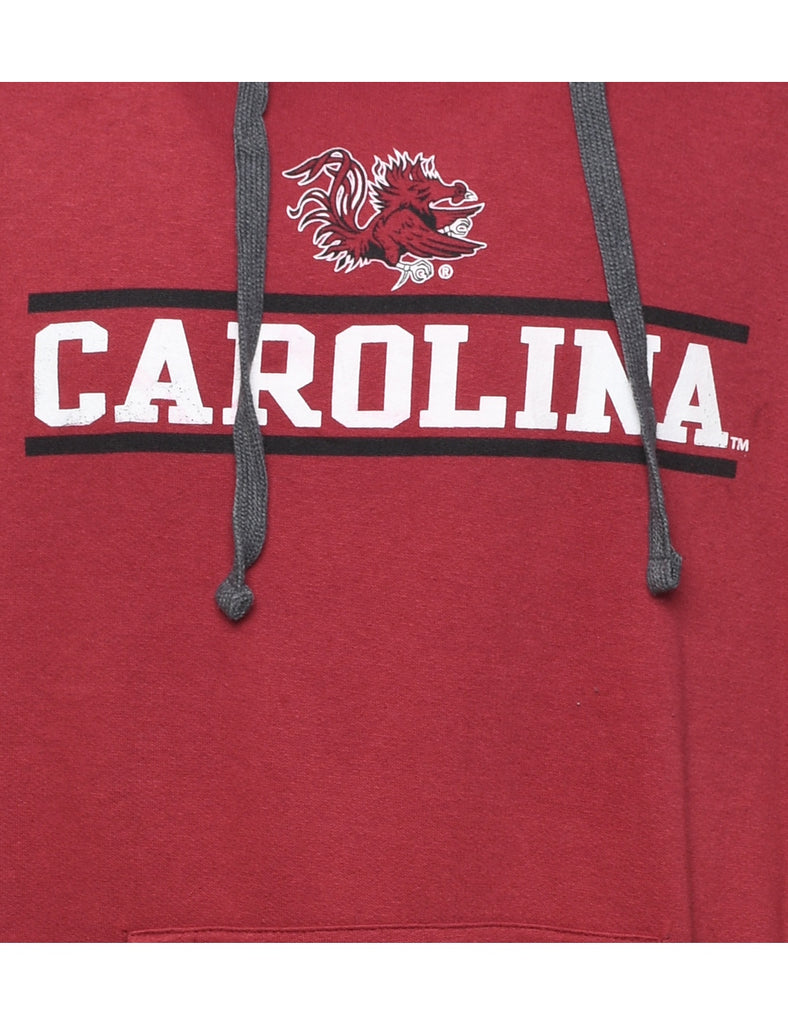 Maroon Carolina Printed Hoodie - L