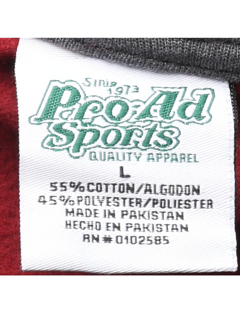 Maroon Carolina Printed Hoodie - L