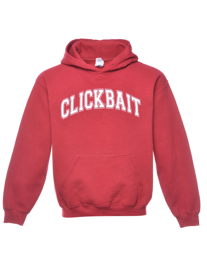 Maroon Clickbait Printed Hoodie - S