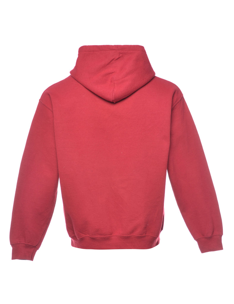 Maroon Clickbait Printed Hoodie - S