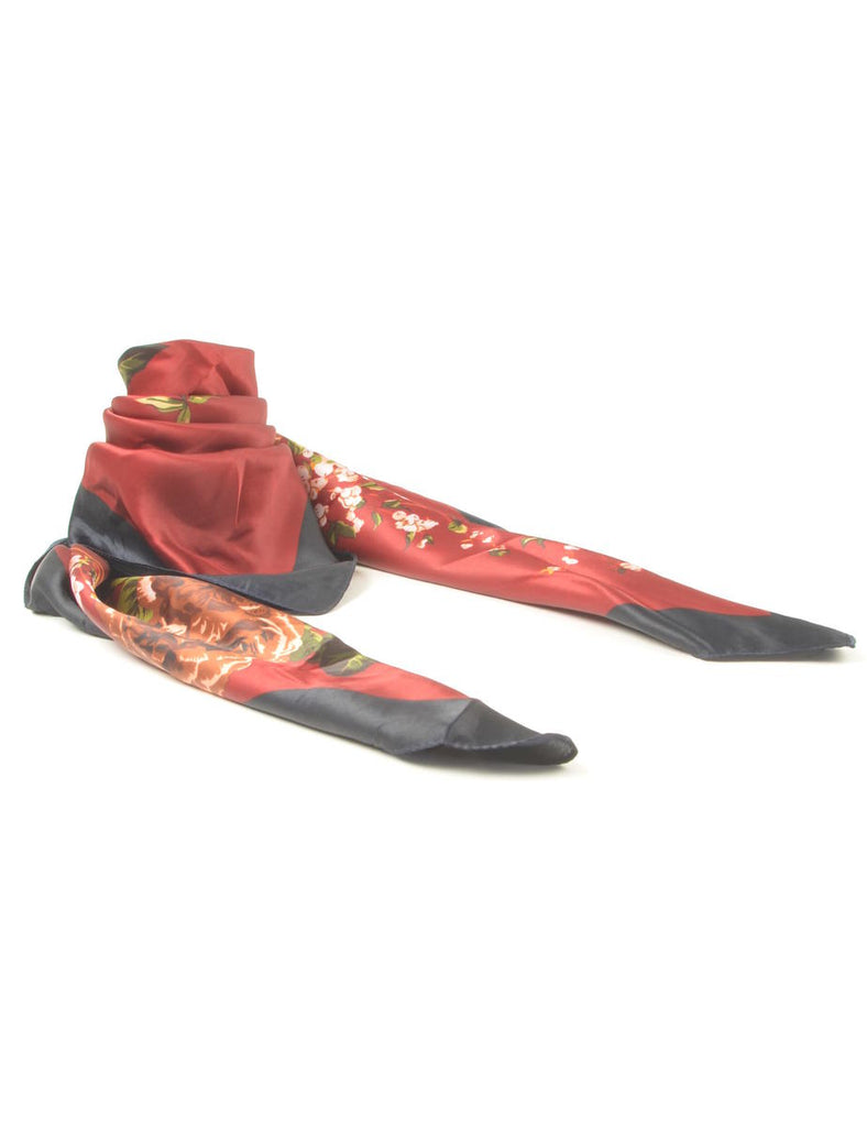 Maroon Floral Head Scarf - M