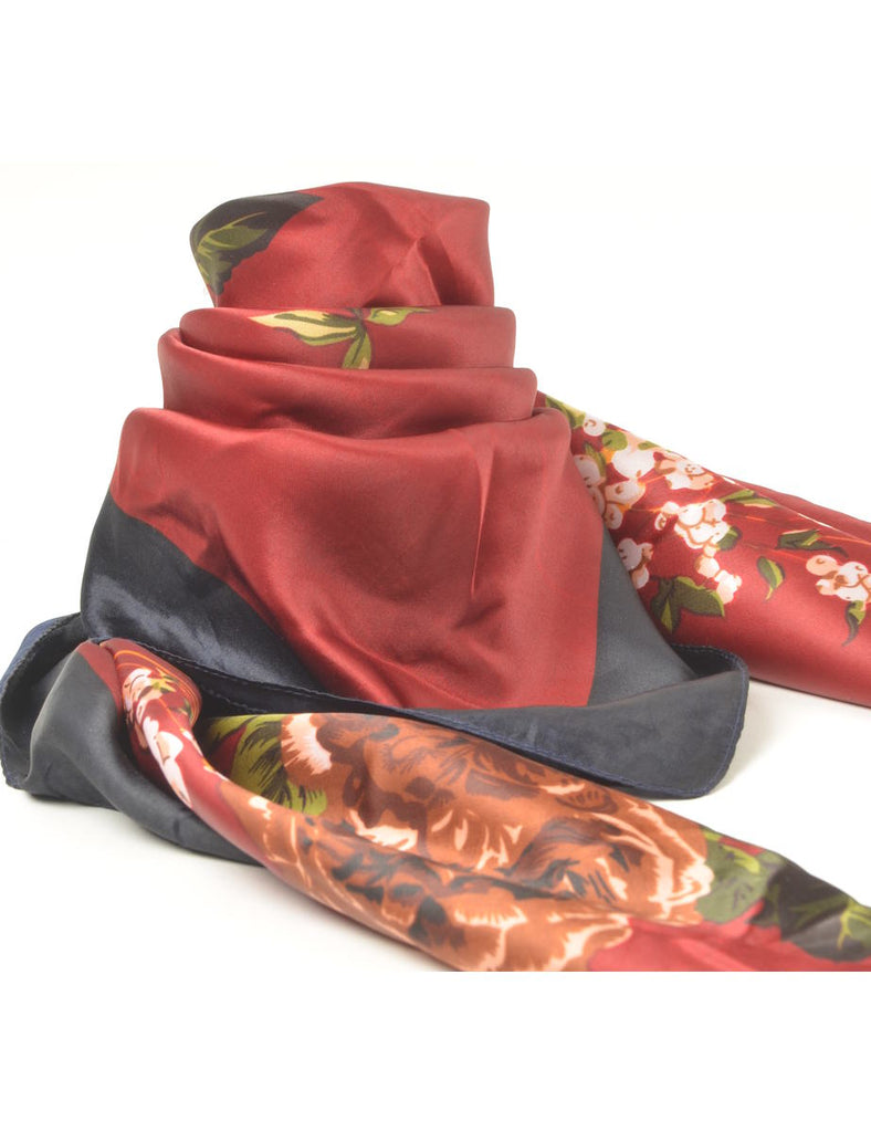 Maroon Floral Head Scarf - M