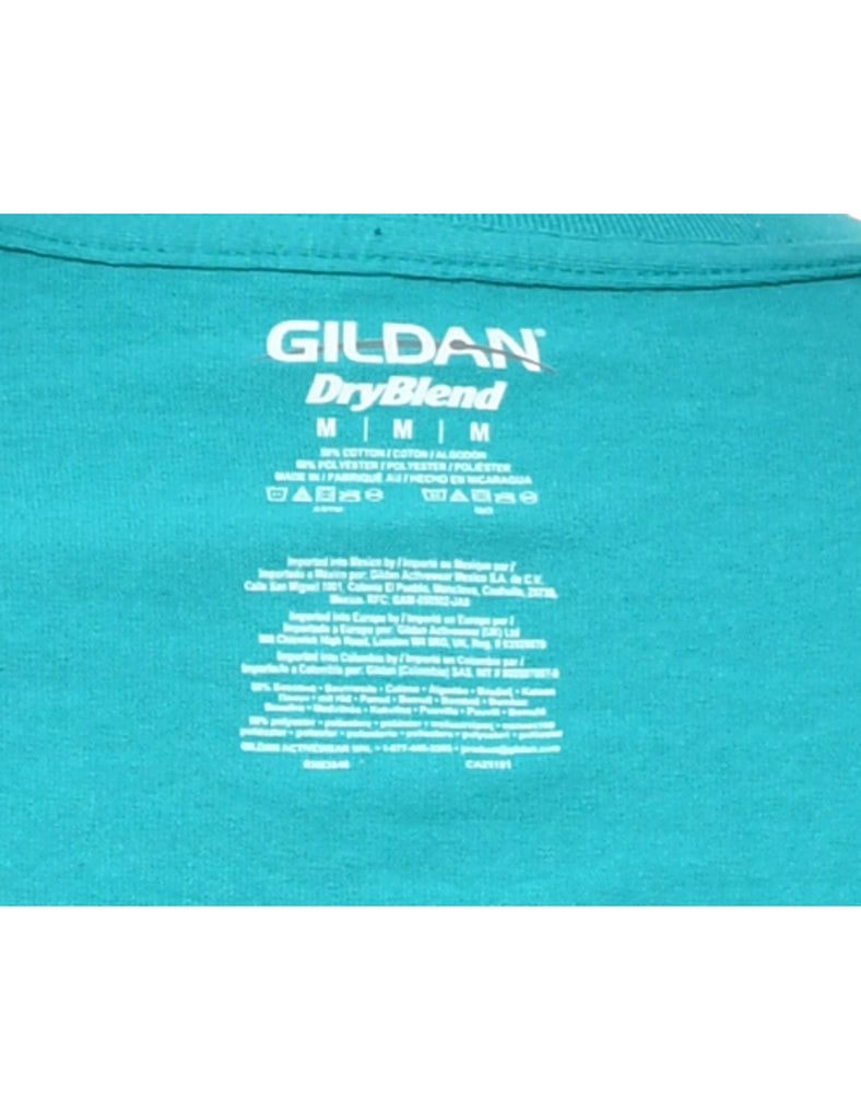 Maverick Band Parent Turquoise Printed T-shirt - M