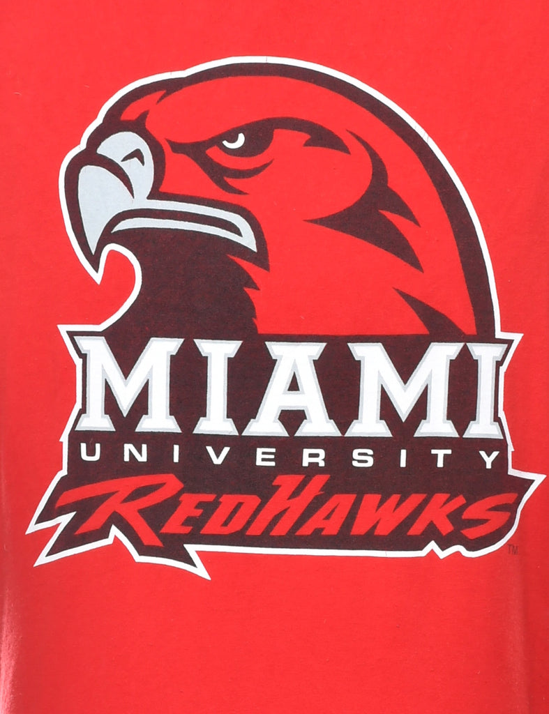 Miami Red Hawks Printed T-shirt - XL