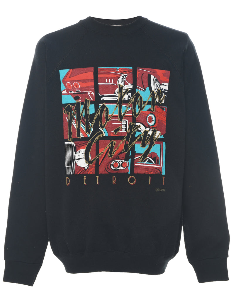 Motor City Detroit Printed Sweatshirt - XL