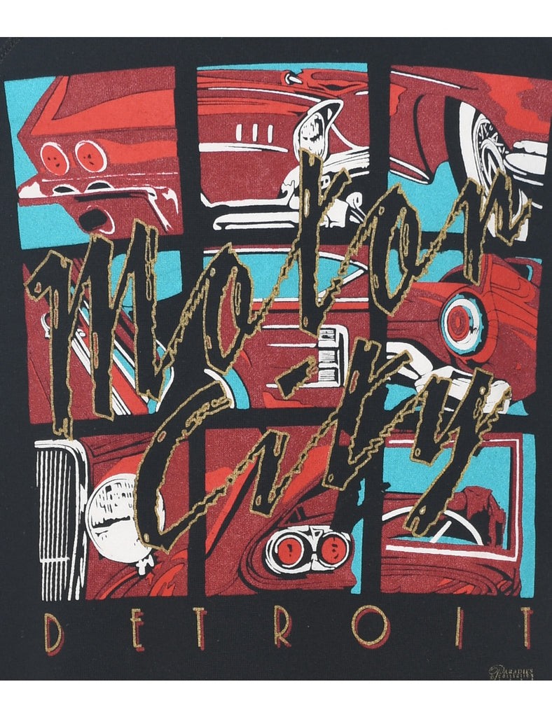 Motor City Detroit Printed Sweatshirt - XL