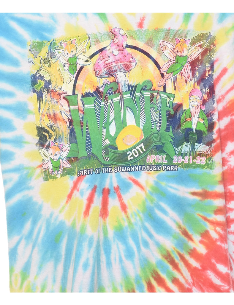Multi-colour Festival Design Tie Dye T-shirt - XL
