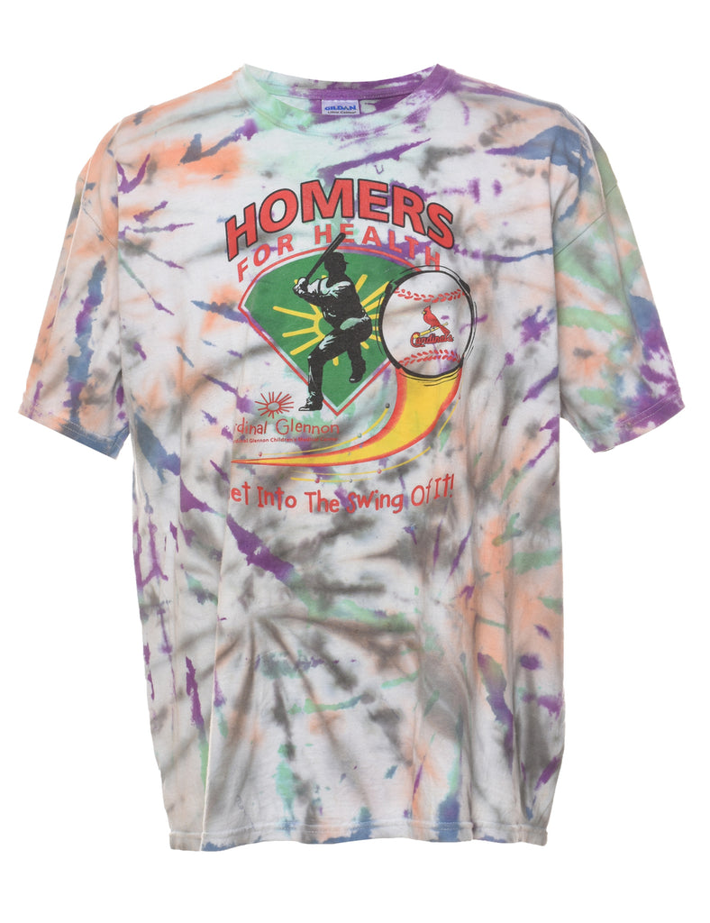 Multi-Colour Homers For Health Tie Dye T-shirt - XL