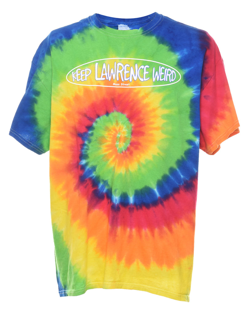 Multi-colour Keep Lawrence Weird Tie Dye T-shirt - XL