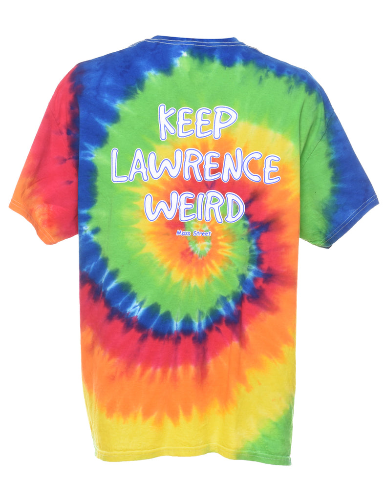 Multi-colour Keep Lawrence Weird Tie Dye T-shirt - XL