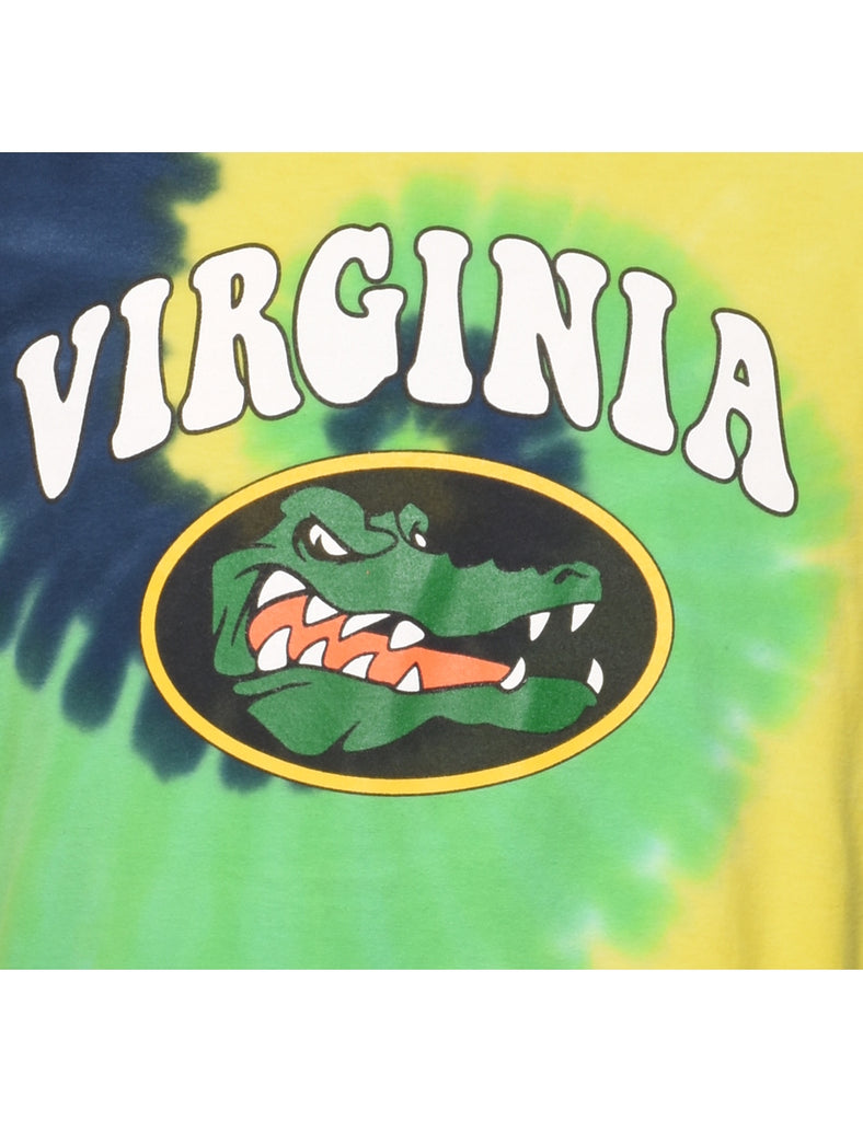 Multi-colour Long Sleeve Virginia Tie Dye T-shirt - M