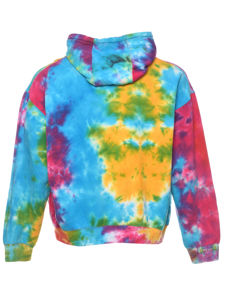 Multi-Colour Tie-Dye Design Hoodie - L