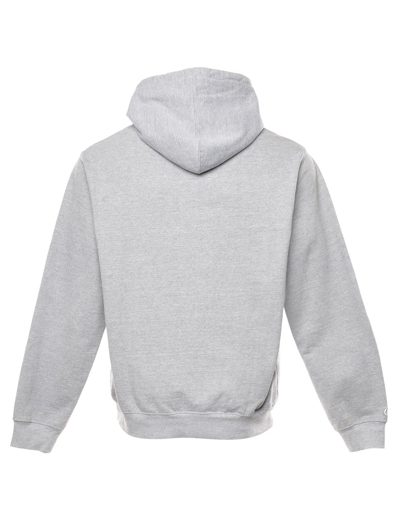 Mustangs Soccer Printed Grey & Blue Hoodie - M