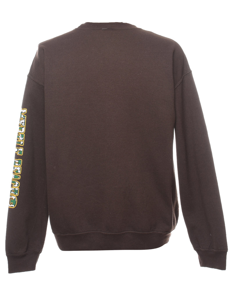 Myrtle Beach Printed Brown Sweatshirt - L