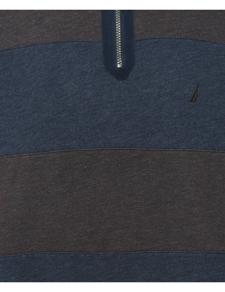 Nautica Colour Block Grey & Navy Sweatshirt - XL