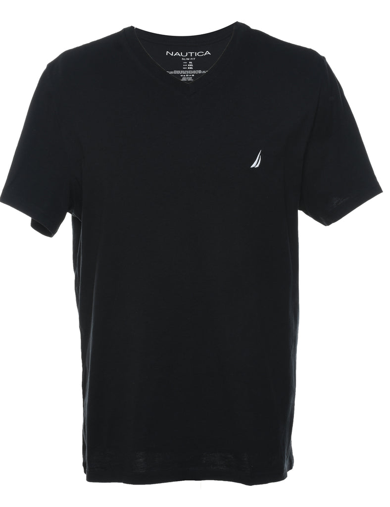 Nautica Plain Black T-shirt - XL