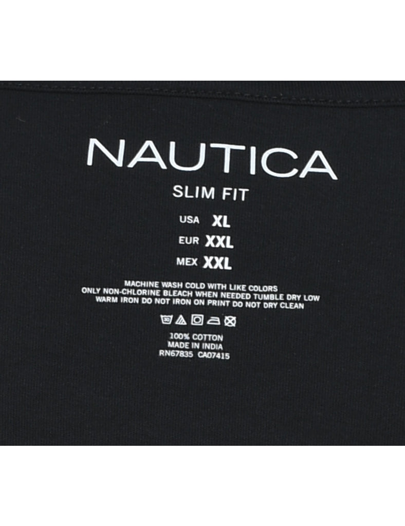Nautica Plain Black T-shirt - XL