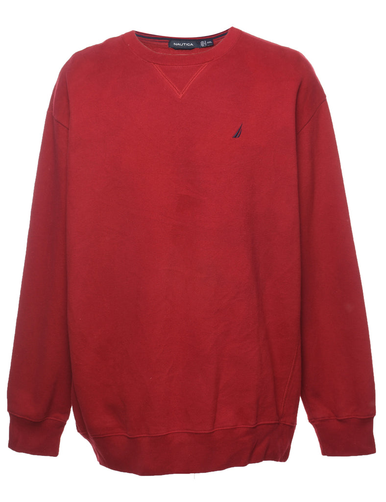 Nautica Plain Maroon Sweatshirt - XXL