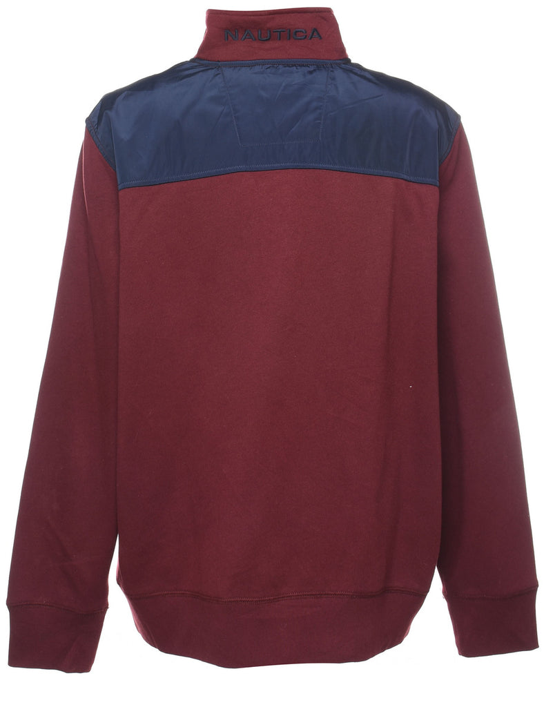 Nautica Plain Navy & Maroon Sweatshirt - XL