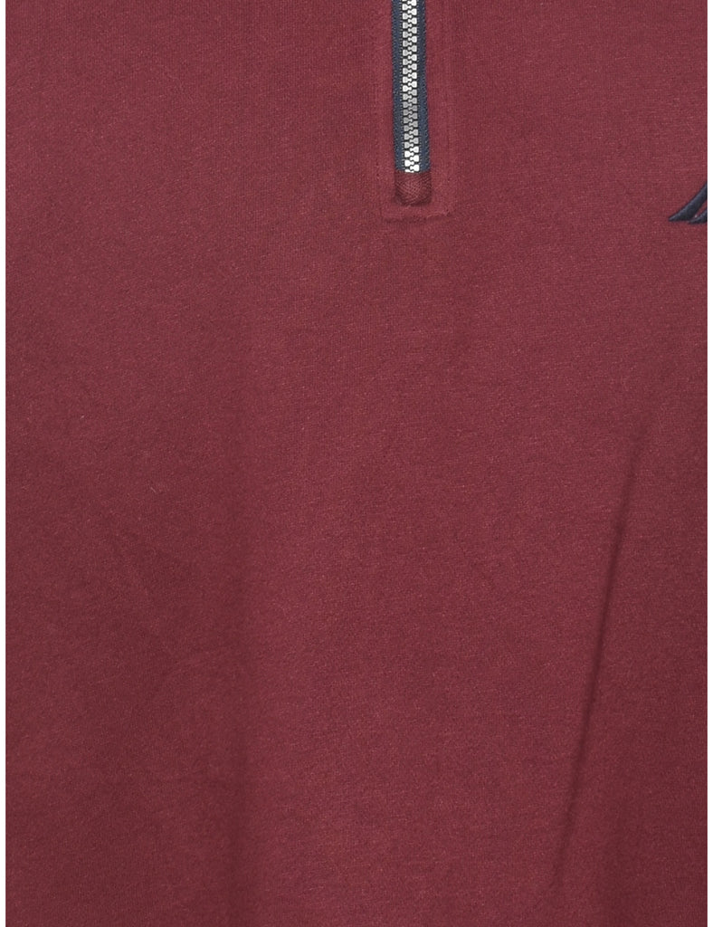Nautica Plain Navy & Maroon Sweatshirt - XL