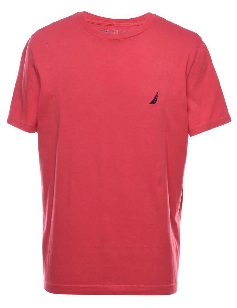 Nautica Plain Pink T-shirt - M