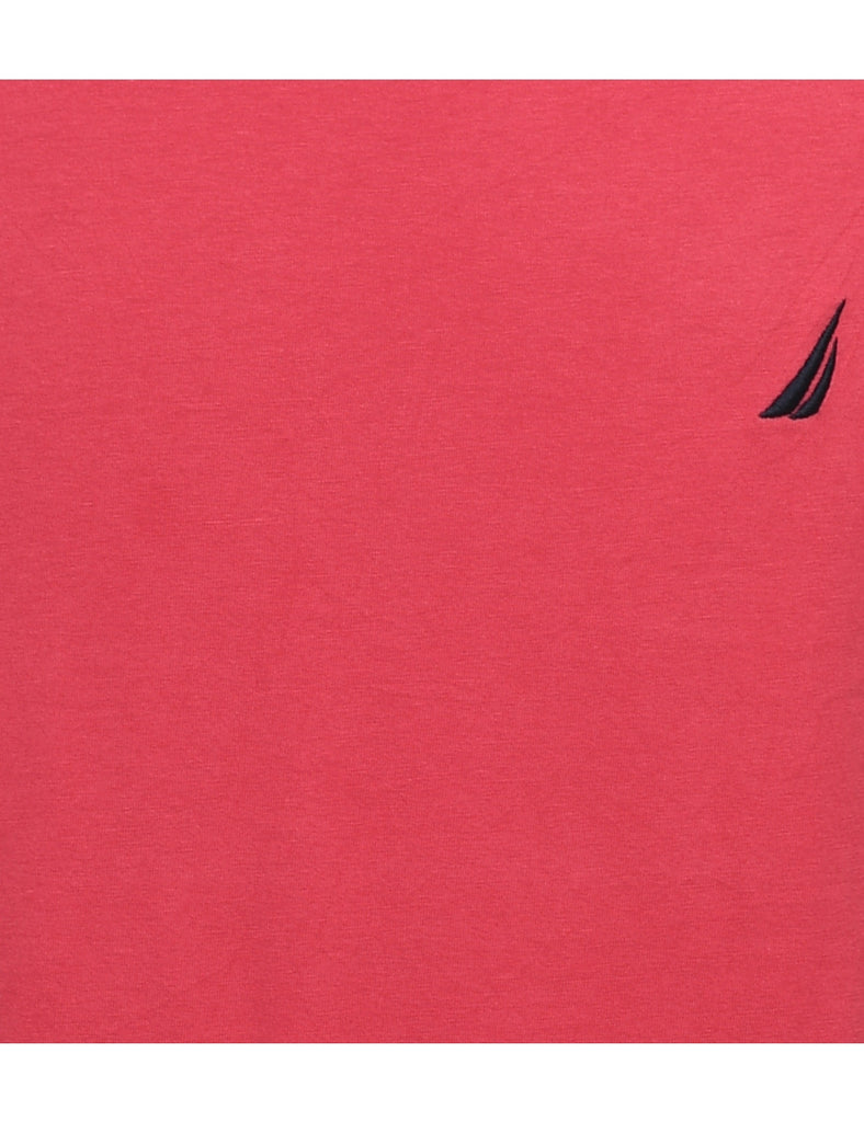 Nautica Plain Pink T-shirt - M