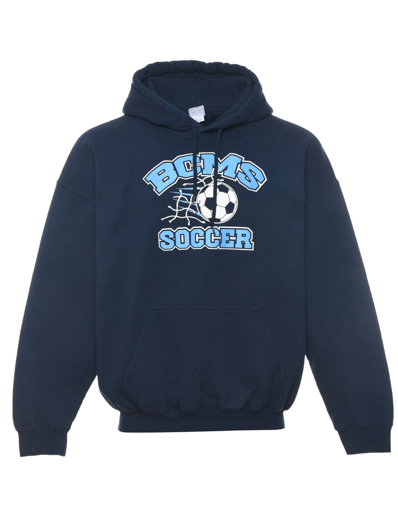 Navy BCMS Soccer Hooded Printed Sports Sweatshirt - XL