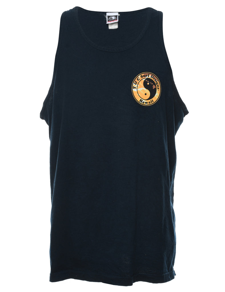 Navy Hawaii Printed Vest - XL