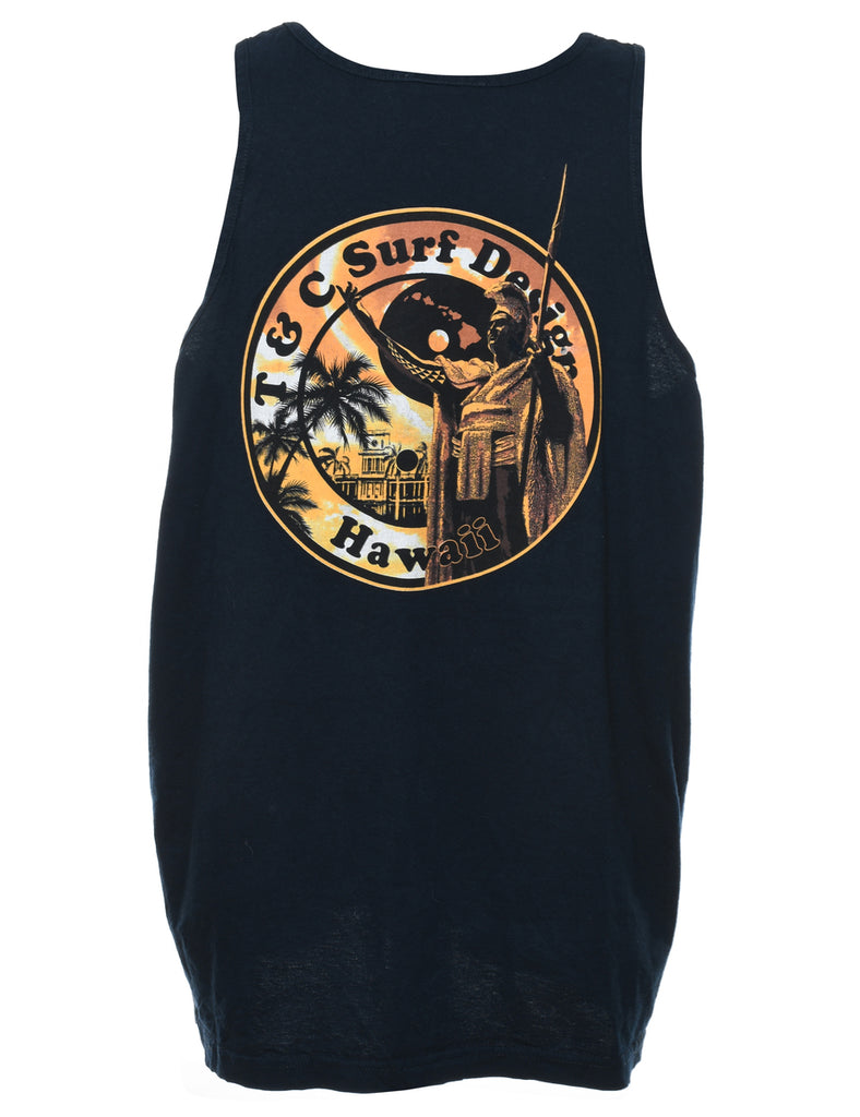 Navy Hawaii Printed Vest - XL