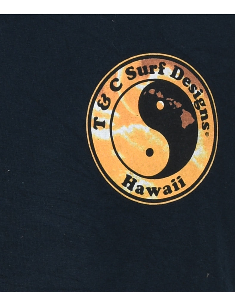 Navy Hawaii Printed Vest - XL