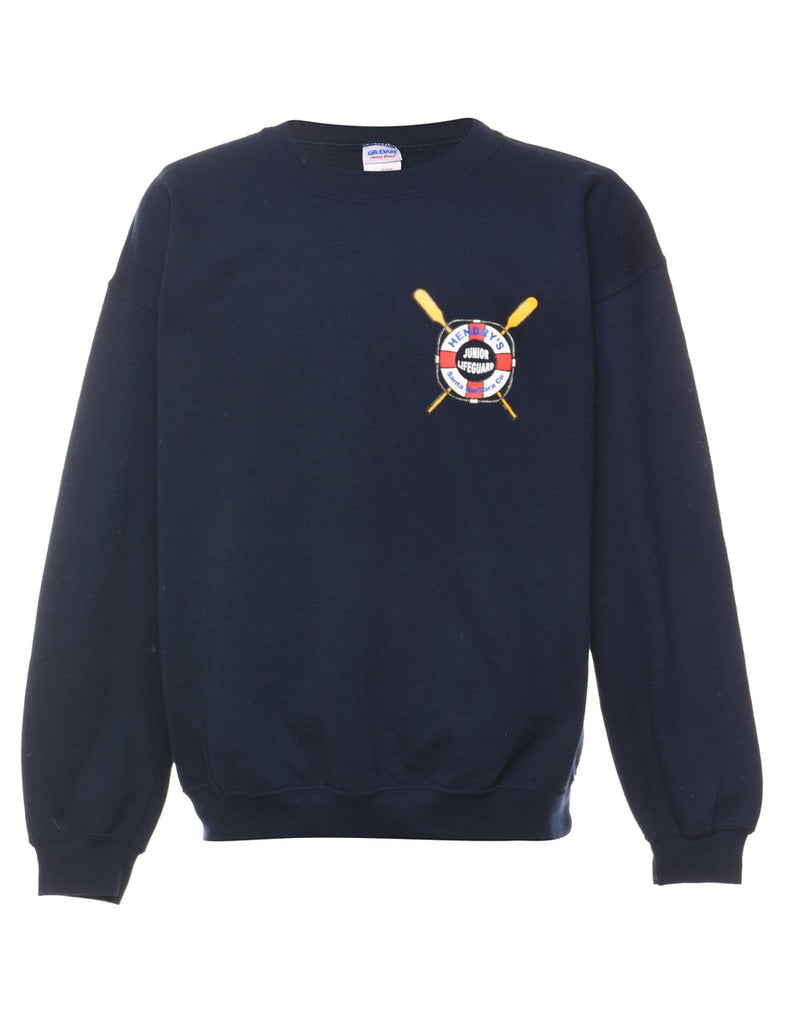 Navy Junior LifeGuard Printed Sweatshirt - S