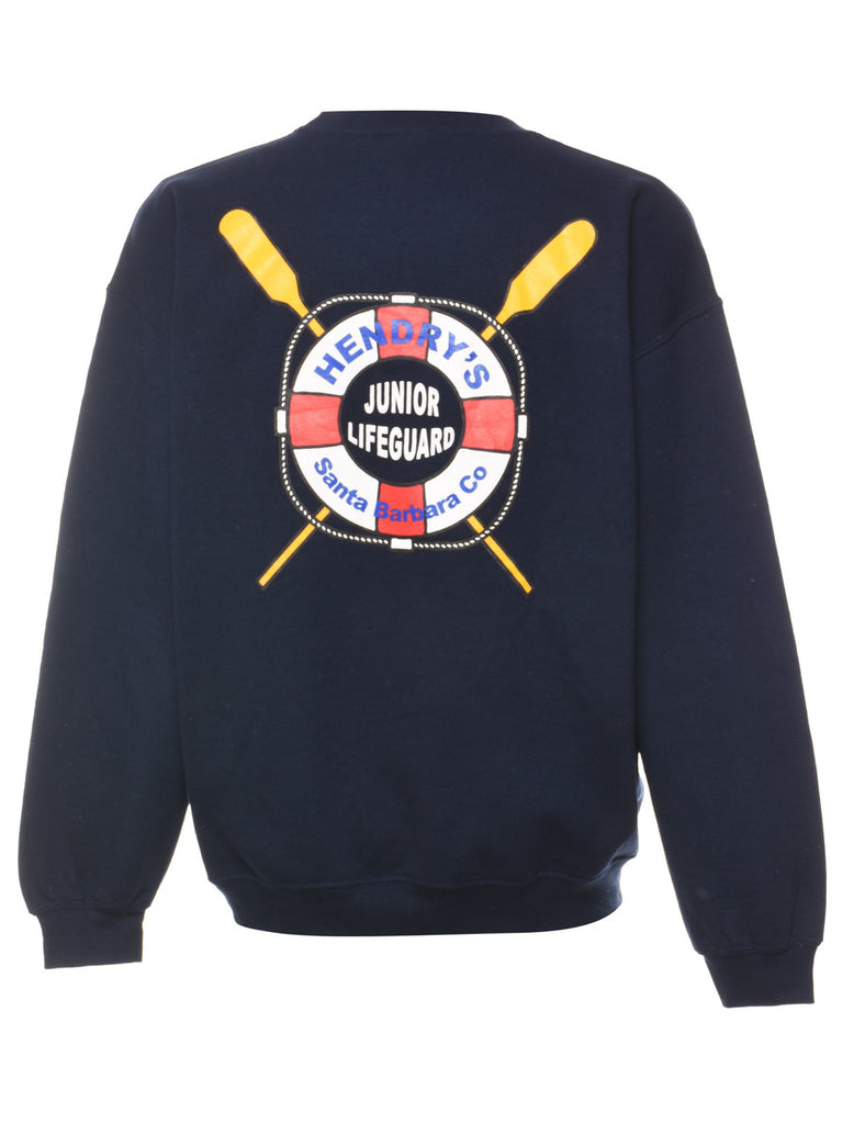 Navy Junior LifeGuard Printed Sweatshirt - S
