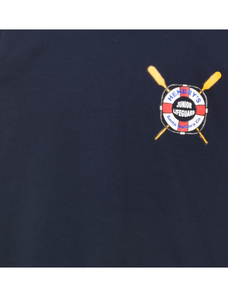 Navy Junior LifeGuard Printed Sweatshirt - S