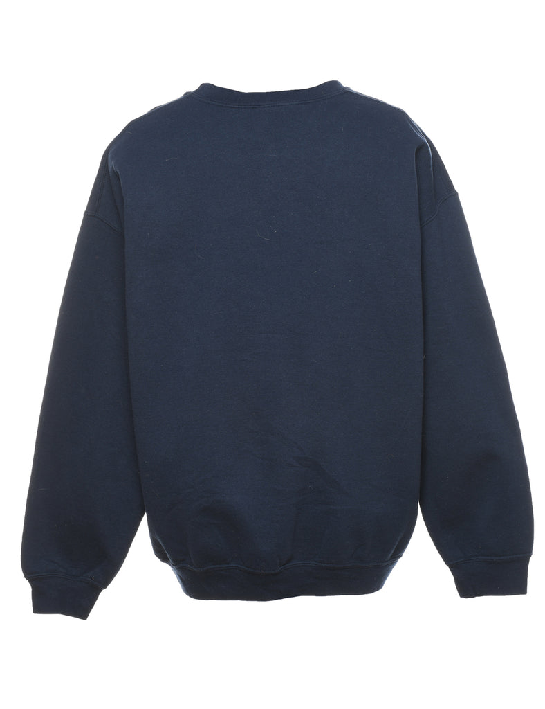 Navy London Printed Sweatshirt - XL