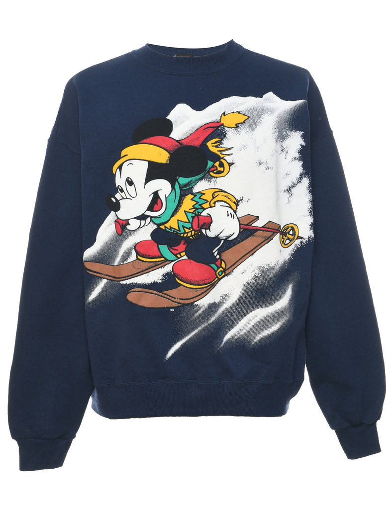 Navy Micky Mouse Christmas Sweatshirt - XXL