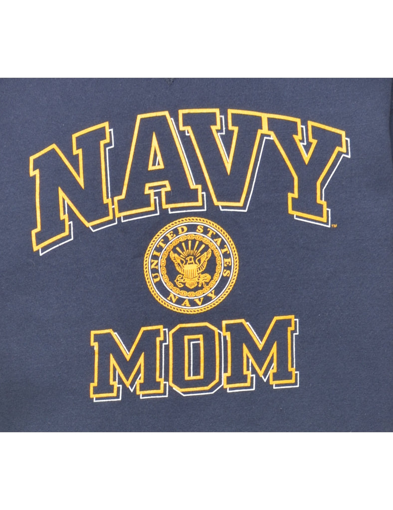 Navy Mom Printed Sweatshirt - M